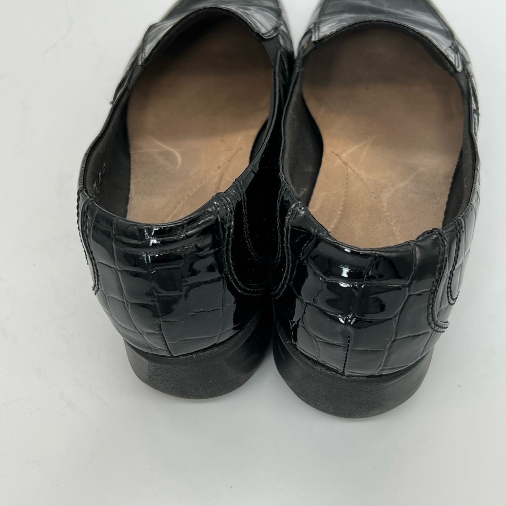 Clarks Black Croc-Embossed Slip-On Loafers - Picture 4 of 5